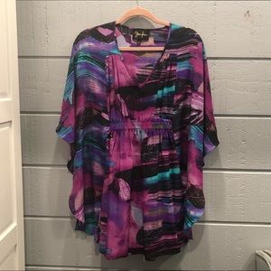 Yumi Kim Silk kimono sleeve cover up mini …